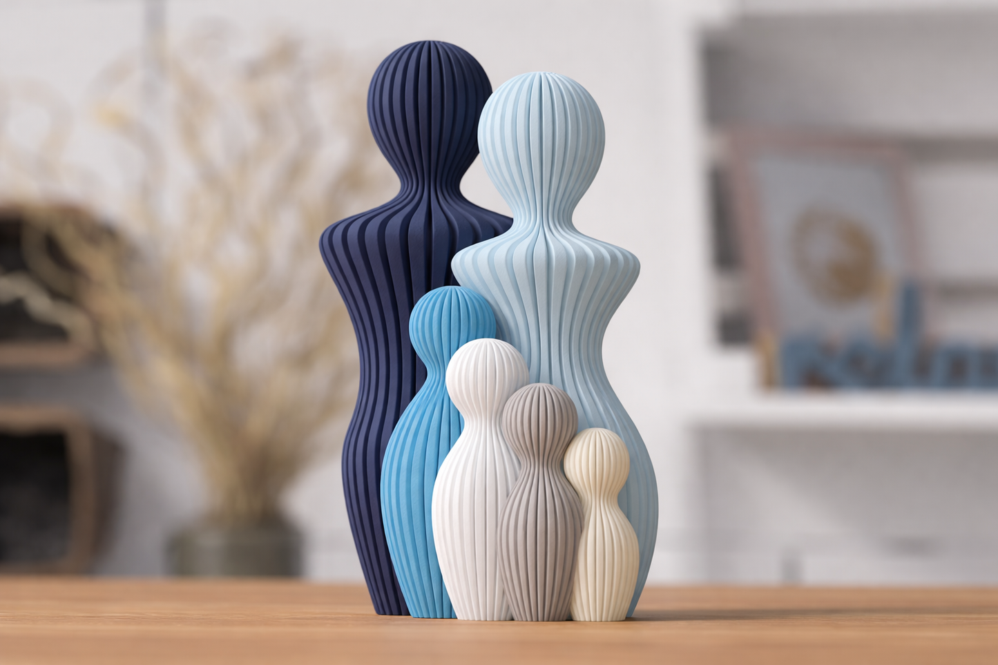 Familie Skulptur med 4 børn