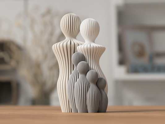 Familie Skulptur med 4 børn