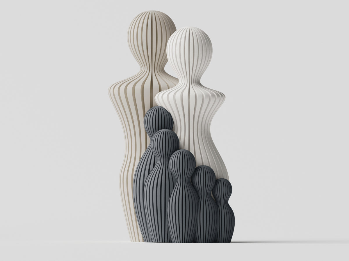 Familie Skulptur med 5 børn