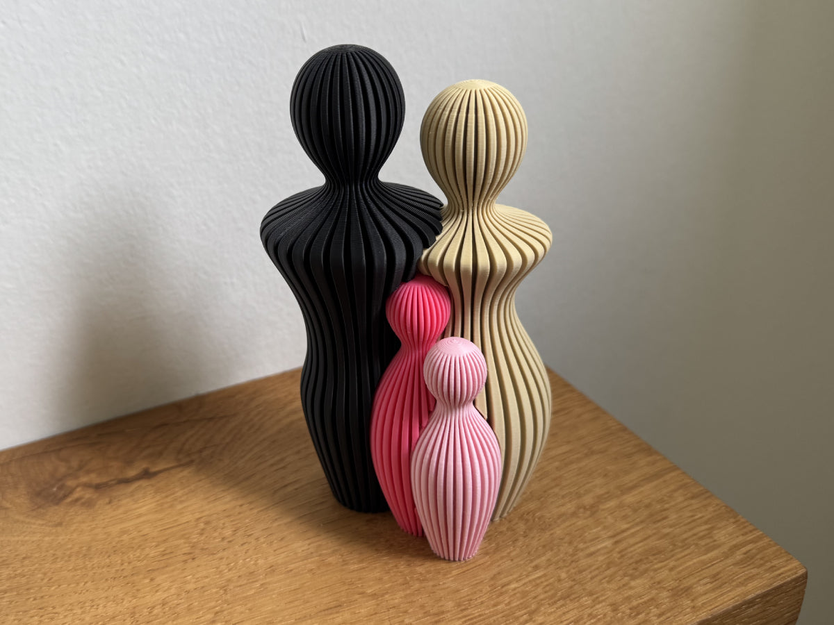 Familie Skulptur med 2 børn